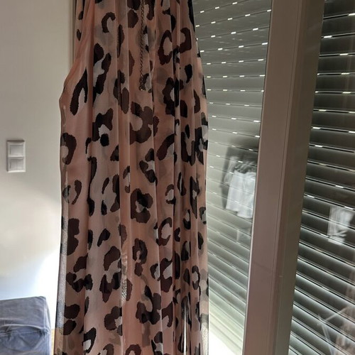 Long animal print dress with belt like new