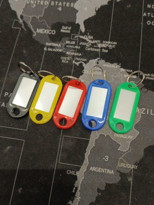 Key tags with label, pack of 5, new