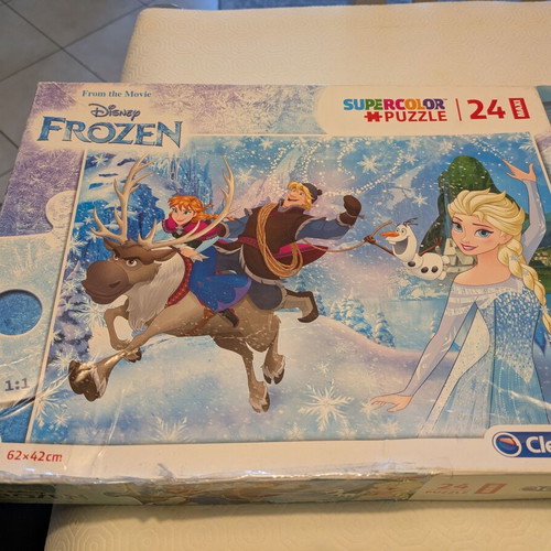 Puzzle and board game for toddlers used, Frozen and mermaid puzzles