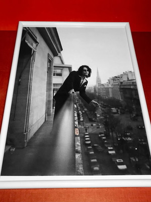 Michael Hutchence photo in white frame with glass, A4 size, like new
