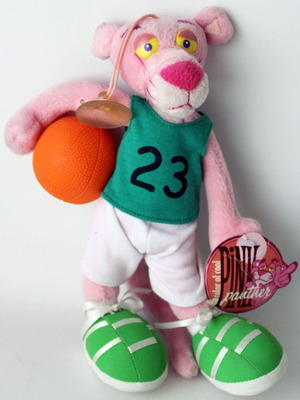Vintage 2000 Pink Panther плюшена баскетболна играчка 22см със вендуза нова