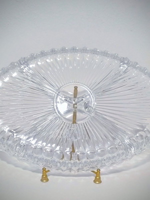 Vintage crystal serving platter 4 sections like new for appetizers and nuts