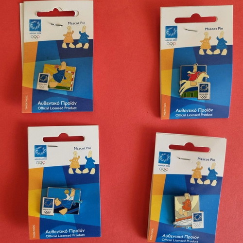 Pins Athens 2004 Mascot Sports new, set of 35 pieces