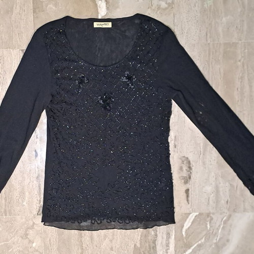 Wangli women's blouse with beads and sequins like new, size XL