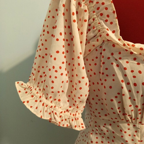 ASOS Romantic Polka Dot Top Like New, XS, White and Red