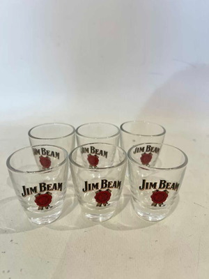 Jim Beam vintage σετ 6 γυάλινα σφηνοπότηρα μεταχειρισμένα