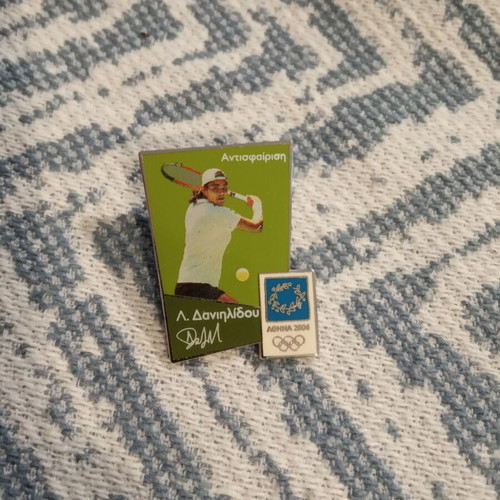 Pin Lena Daniilidou tennis Athens 2004 Olympics like new