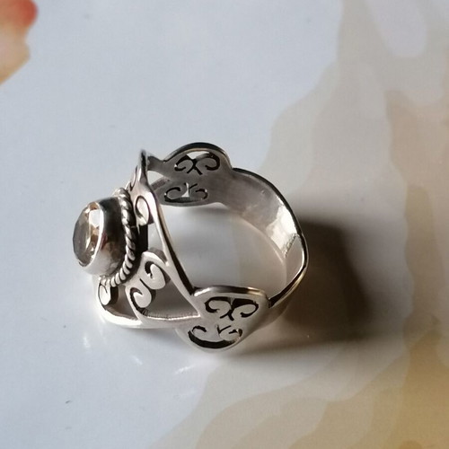 Silver 925 ring vintage style with citrine stone new no 57 (US 8)