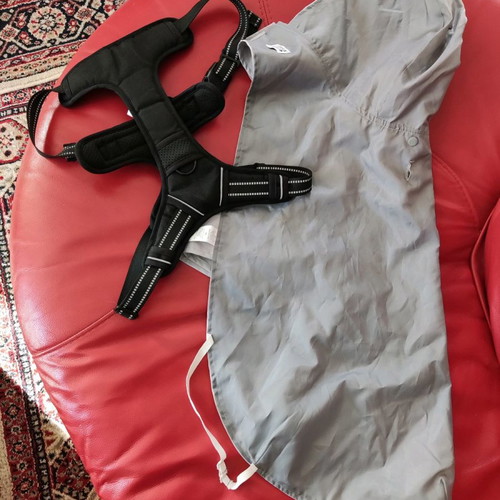 Harness and waterproof coat new, size XL, unused