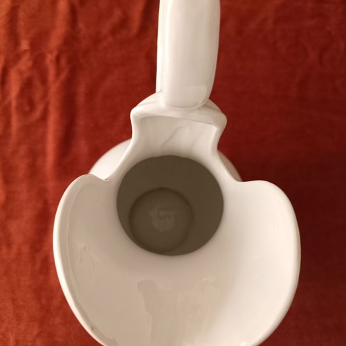 Ceramic wash basin and pitcher set used, French origin, early 20th century