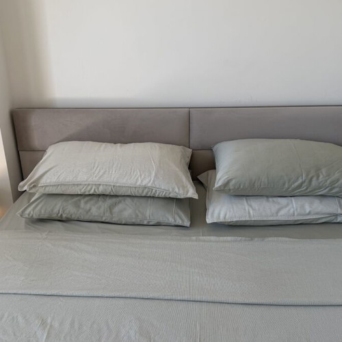 Bed with mattress, nightstands, dresser and mirror like new