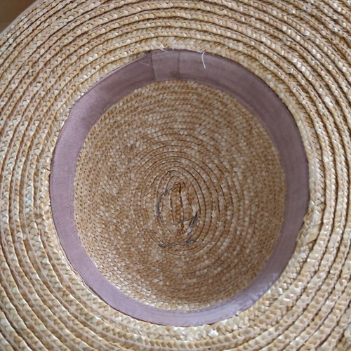 Straw women's hat with pink ribbon OneSize new