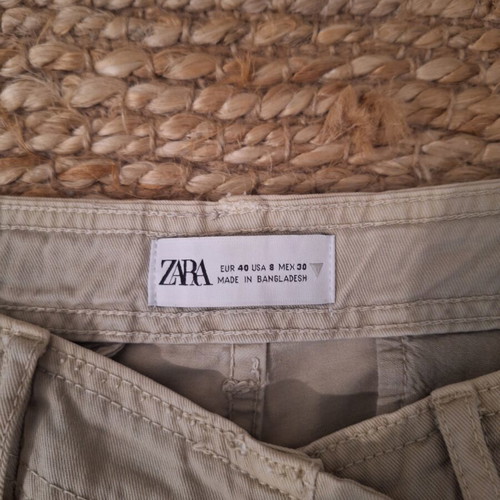 Zara women's cargo pants beige size L like new high waist
