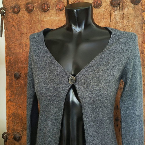 Vintage Italian cashmere angora cardigan like new, grey, size S