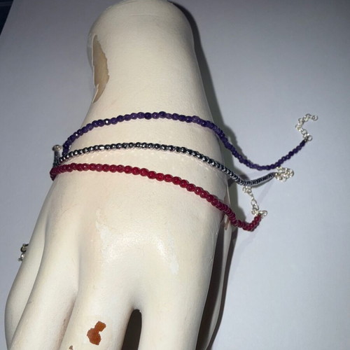 Gregio 3 Silver 925 Bracelets with Semi-Precious Stones New