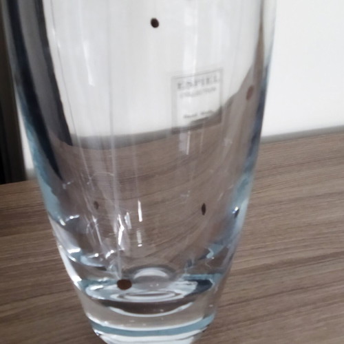 Espiel Collection tall crystal vase new, hand made