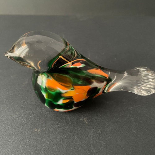 Vintage Murano-style art glass bird figurine like new