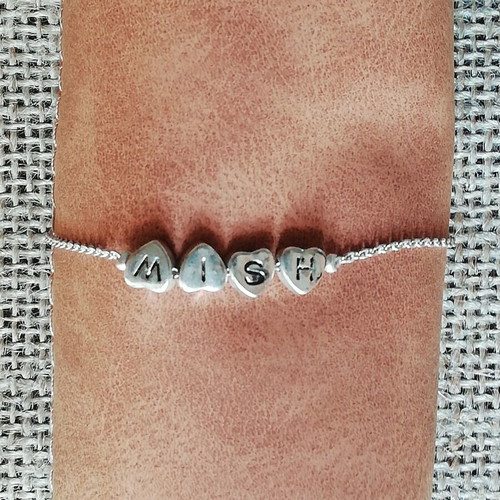 Wish stainless steel bracelet hearts silver color new