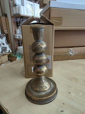 Metal candlestick gold antique new