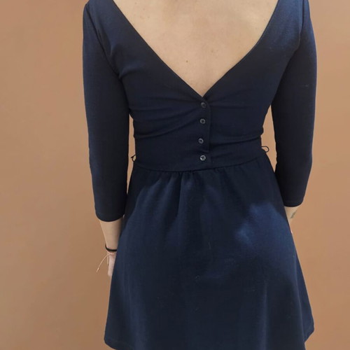 Stradivarius midi dress in navy blue, like new, size S