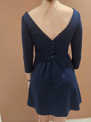 Stradivarius midi dress in navy blue, like new, size S