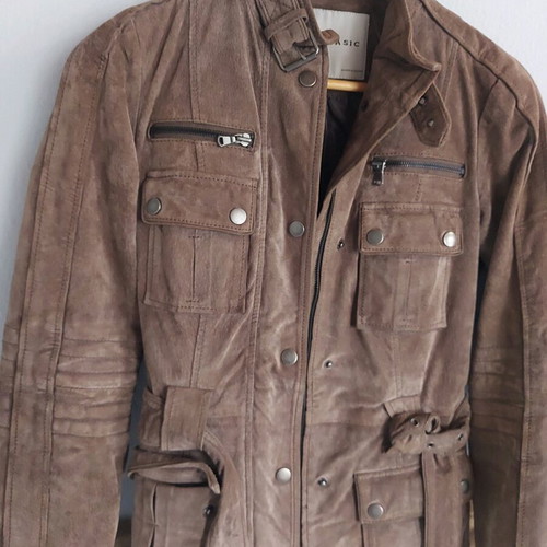 Zara leather jacket used, suede, size XS