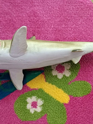 Plastic shark like new with horn sound, about 42 cm long