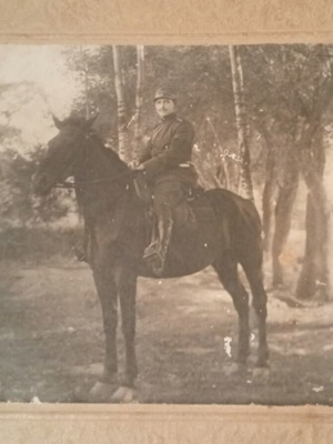 Thick cardboard cavalry photo 1920, collectible