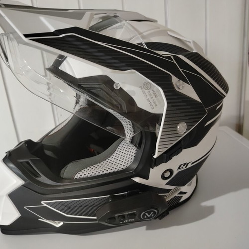 Yohe 632A black/white adventure helmet with sunvisor, like new