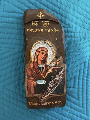 Ξύλινη εικόνα Παναγία του Χάρου σαν καινούργιο, Λειψοί
