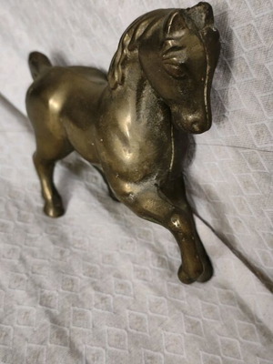 Vintage Bronze Horse Piggy Bank used