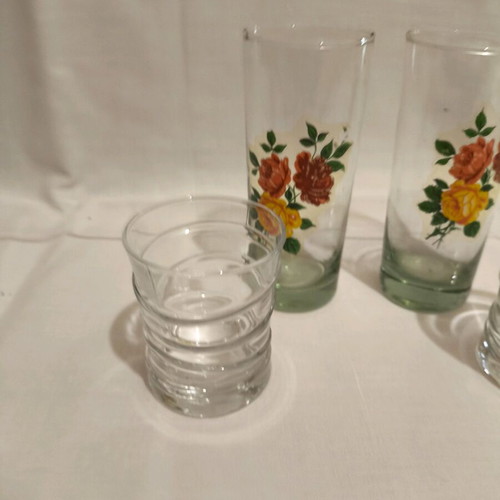Set of 4 glass Soviet shot glasses like new