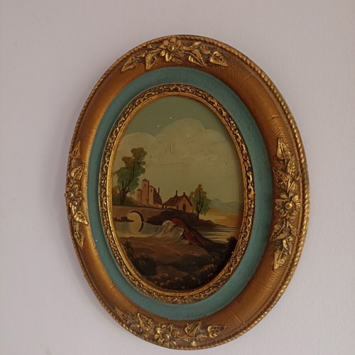 Antique oil painting 32x26 cm