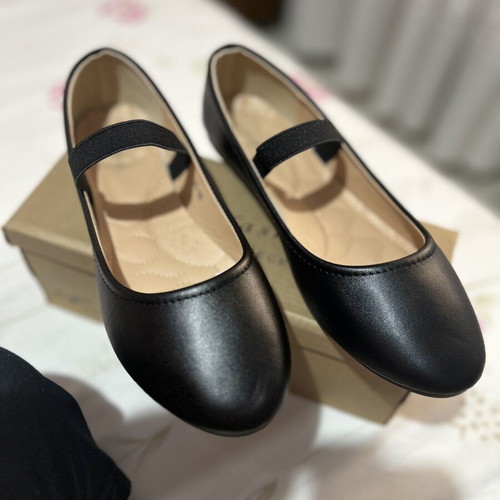Ballerina shoes with elastic band, size 41, black