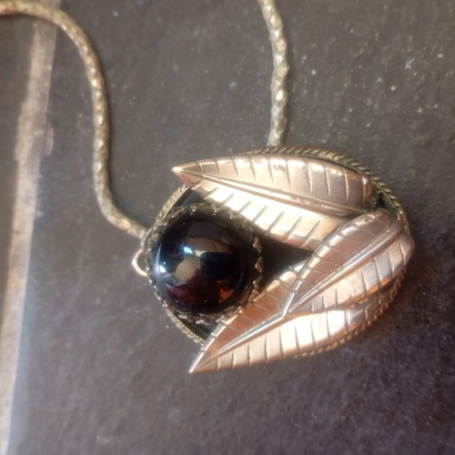 Vintage necklace with cabochon pendant, used