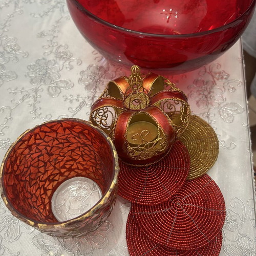 Fruit bowl and candle holder like new