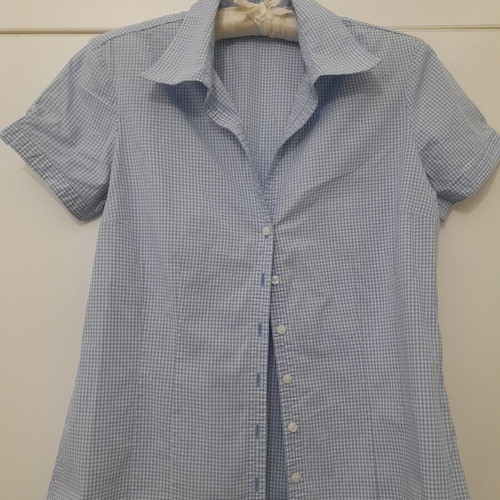 s.Oliver women's blue checked shirt used, size 40 (M/L)