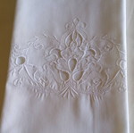 White vintage pillowcase