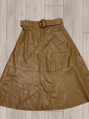 Zara skirt high-waisted XS leatherette like new, beige brown