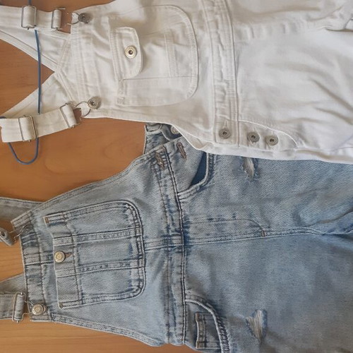 Zara overalls for girls 8 and 9 years like new, white and blue