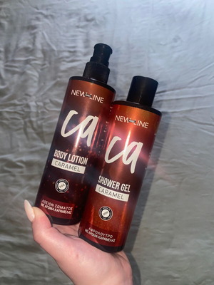 Body lotion and shower gel with caramel scent like new