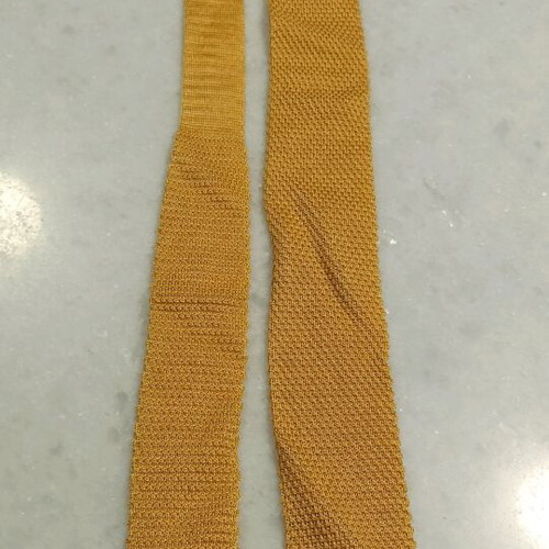 Knitted summer vintage tie like new, gold yellow
