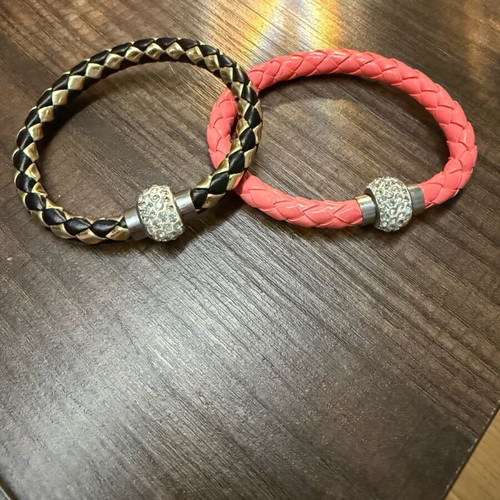 Magnetic bracelets new, set of 3, red and gold
