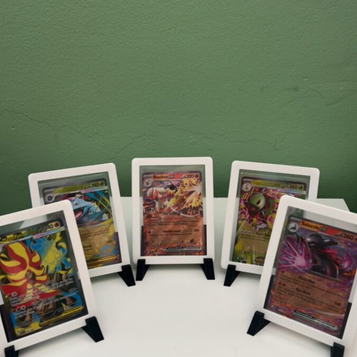 Display frames with toploaders pack of 5, like new, white