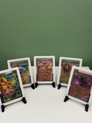 Display frames with toploaders pack of 5, like new, white