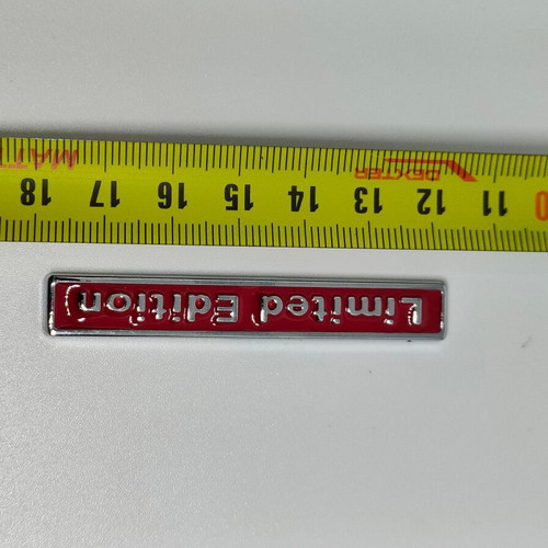 Metal Limited Edition Car Badge like new, red chrome finish