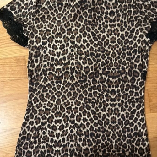Just Cavalli leopard blouse with lace like new, size L
