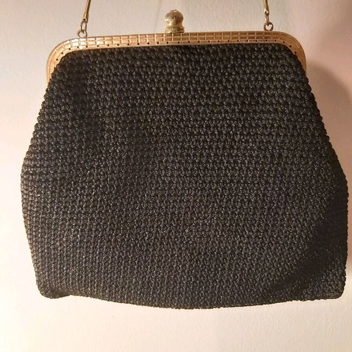 Handmade black vintage handbag like new