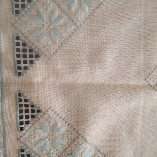 Lefkaritiko embroidery set with blue thread, handmade, new