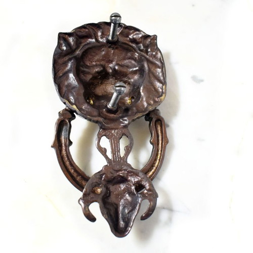 Solid brass door knocker with lion head new